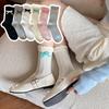 Autumn Casual and Sweet Bow Mid-calf Socks, Women's Comfortable Anti-pilling Cotton and Linen Flower Socks, College Trend Socks