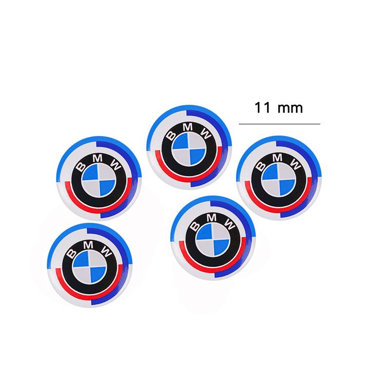 5Pcs 3D Aluminum Car Key Emblem Stickers, Auto Remote Key Logo Decal Replacement Badge Fit For BMW G30 G32 G01 G02 G05 G06 G07