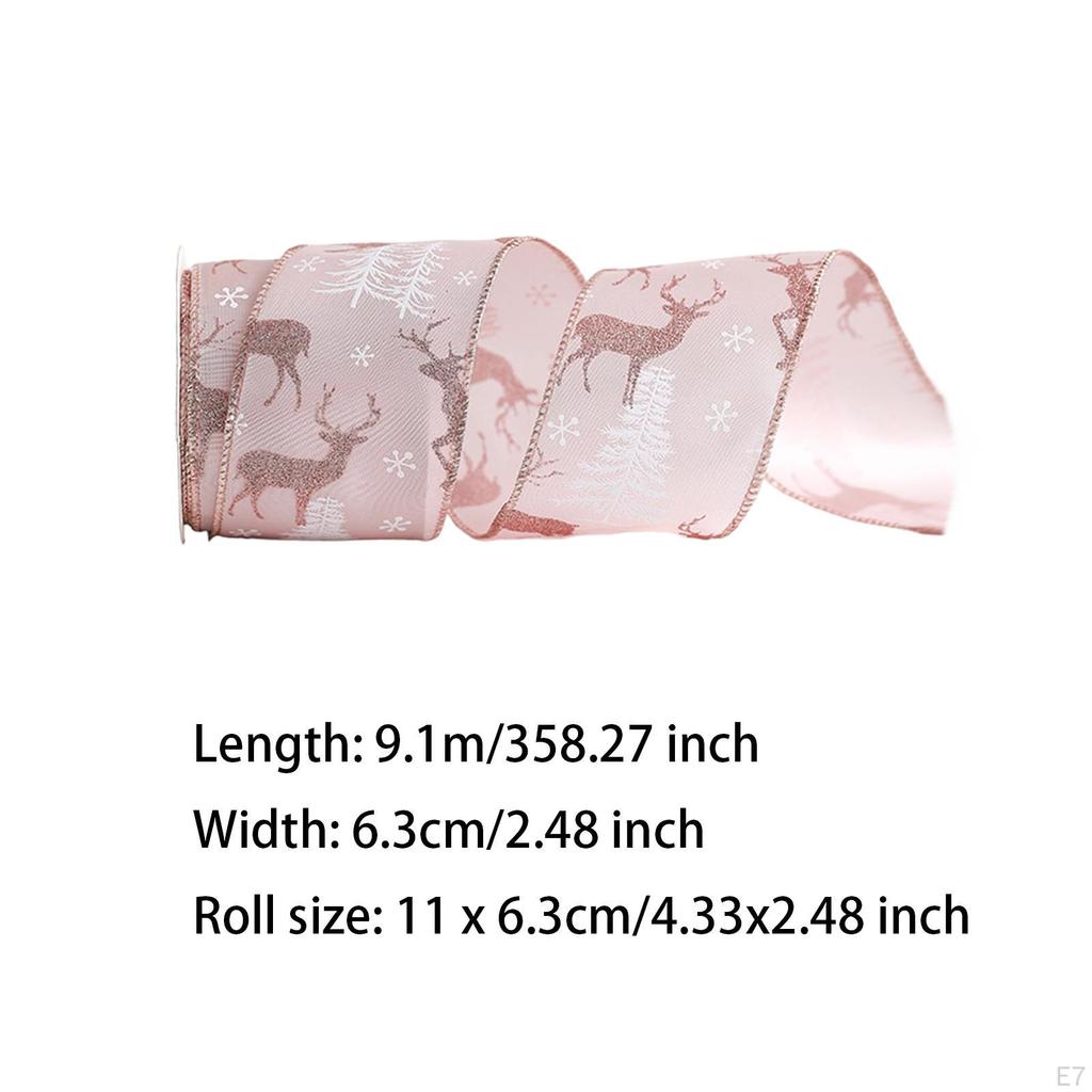 Christmas Rose Gold Ribbon Tree DIY Art Supplies Multifunctional Bouquets Wrapping