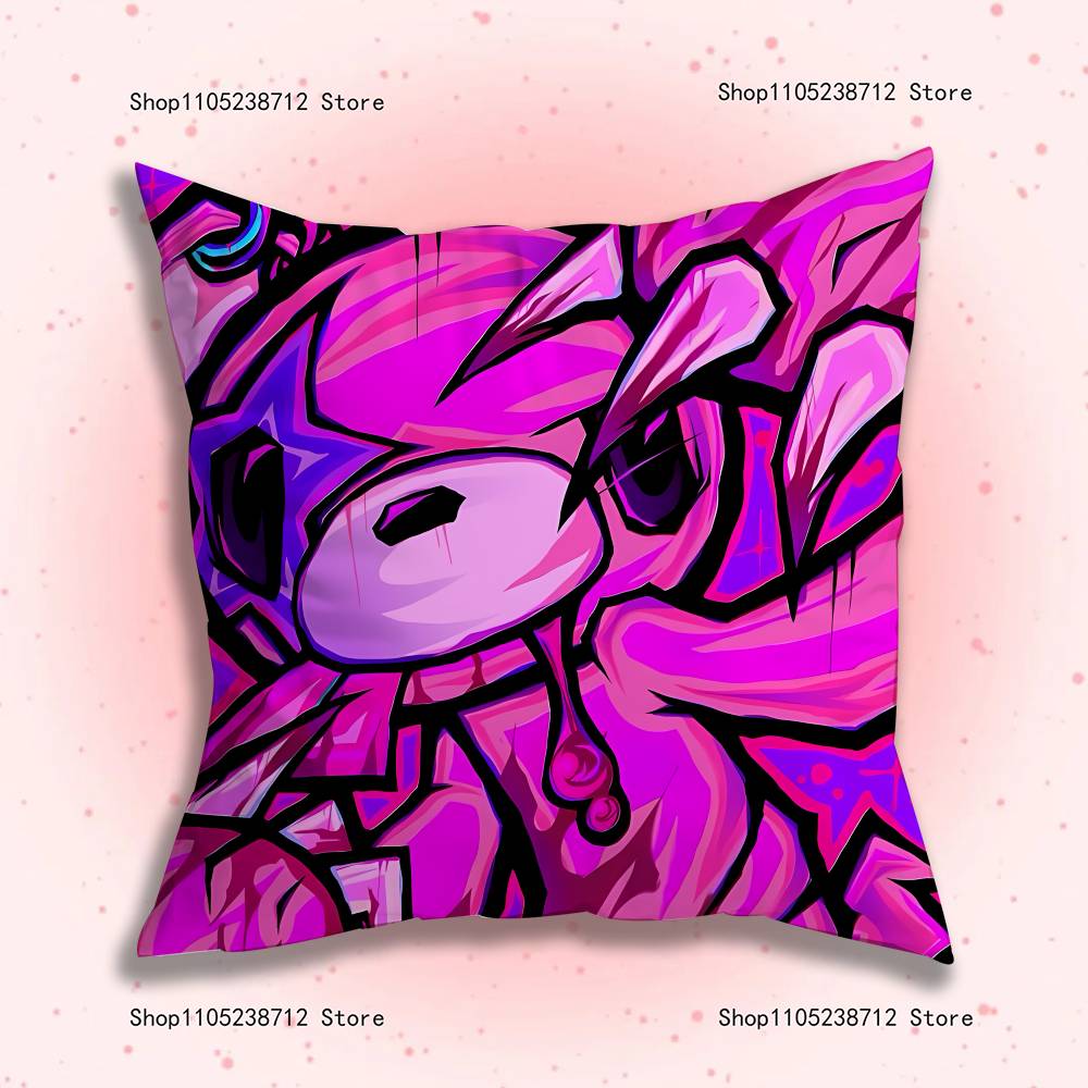Cartoon G-Gloomy Bear Pillow Covers Cartoon Sofa Decorative Home Double-Sided Printing Short Plush Cute Cushion Cover