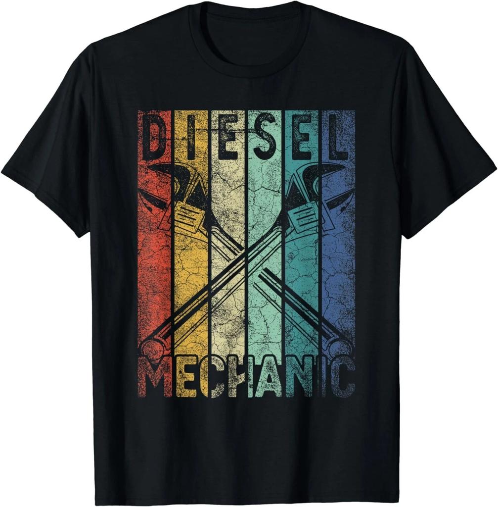 Maglietta Unisex Vintage Diesel Meccanico Divertente Garage Auto Regalo Usurato