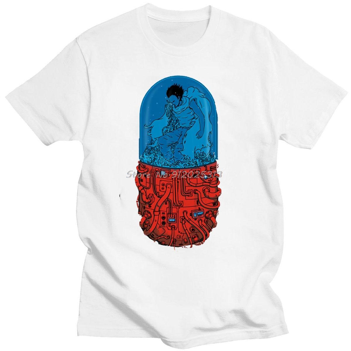 

Harajuku Креатив японского аниме Акира хлопковая футболка мужская хип-хоп ретро футболка мужские футболки летняя мода повседневная футболка XL белый