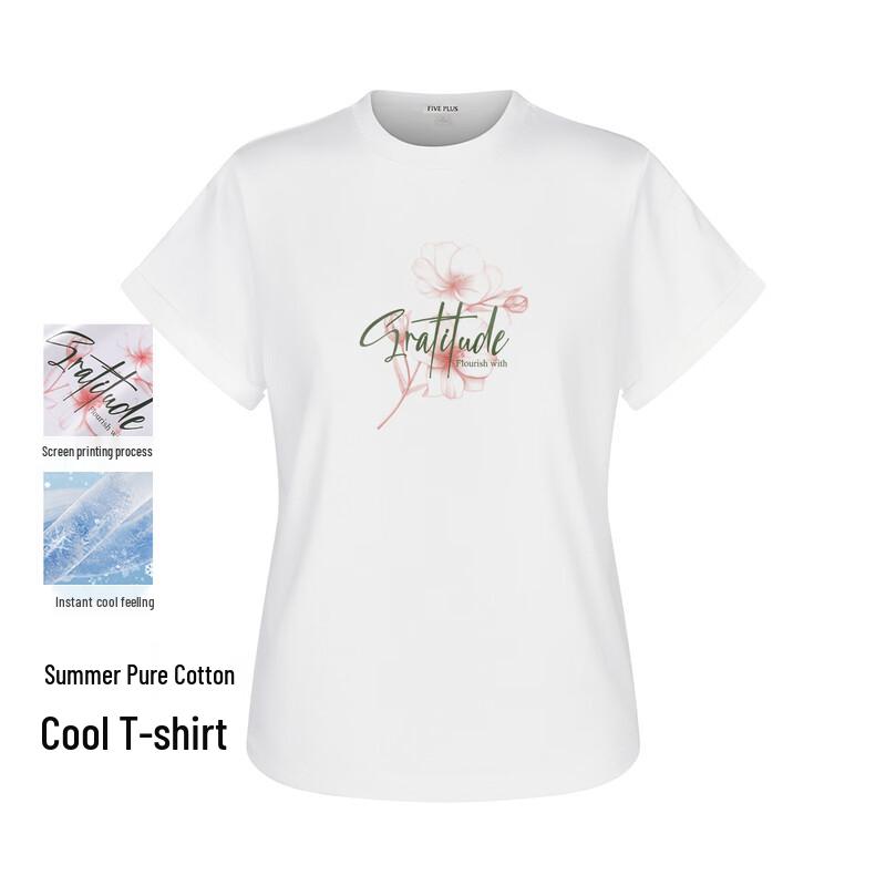FivePlus Cotton Cool-Feel Loose Short-Sleeve T-Shirt S
