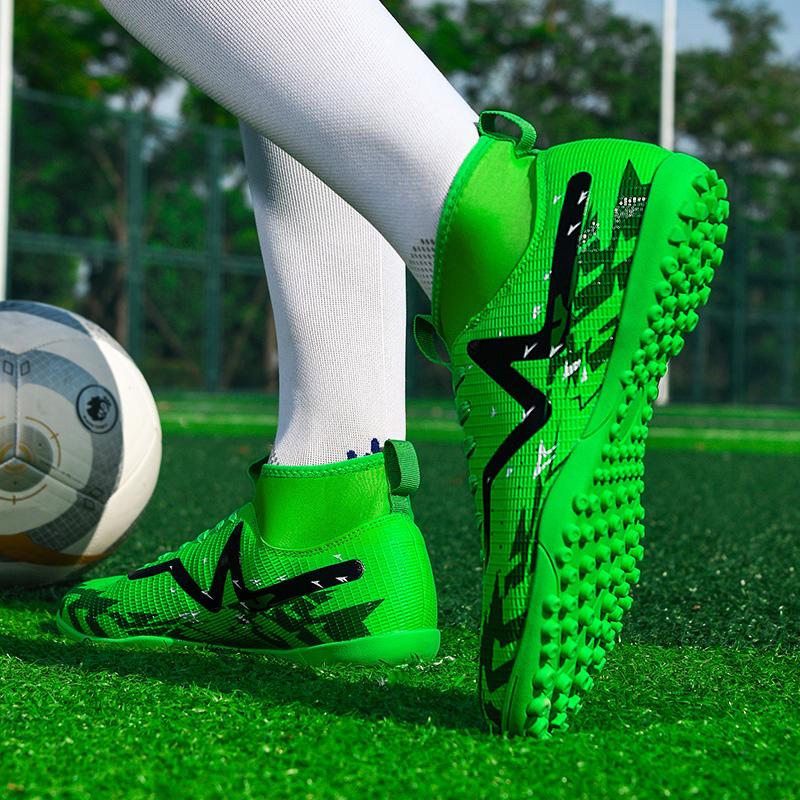 35-46 Kids Football Boots Rubber Soft Sole Short Nails Artificial Turf Leather Youth Kids Football Shoes Men's Sports Large Size Football Shoes