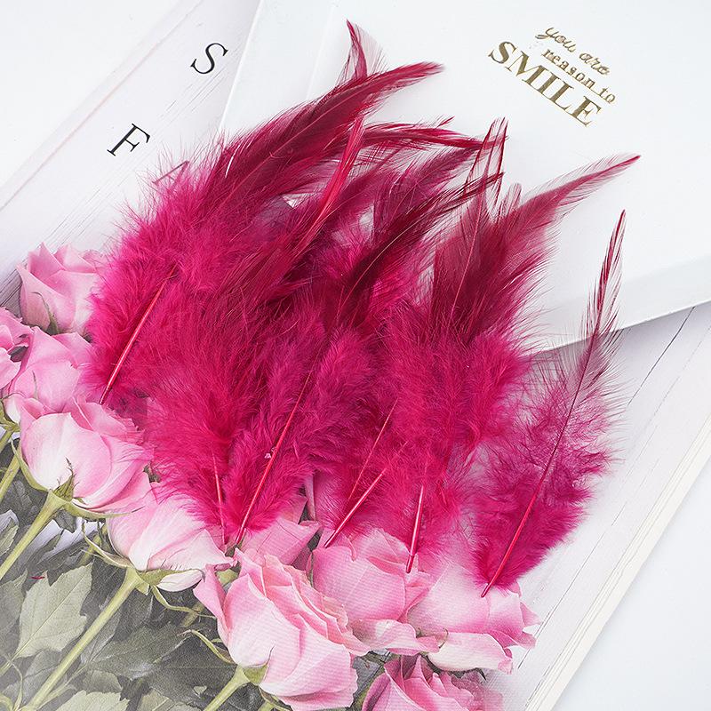 100Pcs Dyed Chicken Feather Feathers 10-15cm for DIY Crafts Handmade Jewelry Wedding Party Festival Costume Decorations