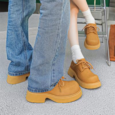 Yellow Derby Shoes Couple Spring Autumn Summer British Style Round Head High Sense Casual Low Top Martin Boots 5778-J
