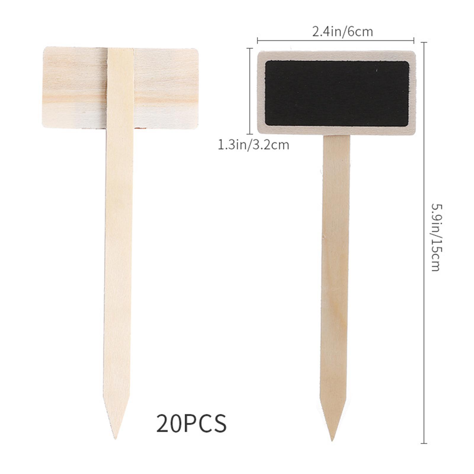 

20pcs T-Shaped Wooden Plant Labels Nursery Garden Plant Labels Mini Blackboard Plant Labels Stake Tags Markers for Home Garden