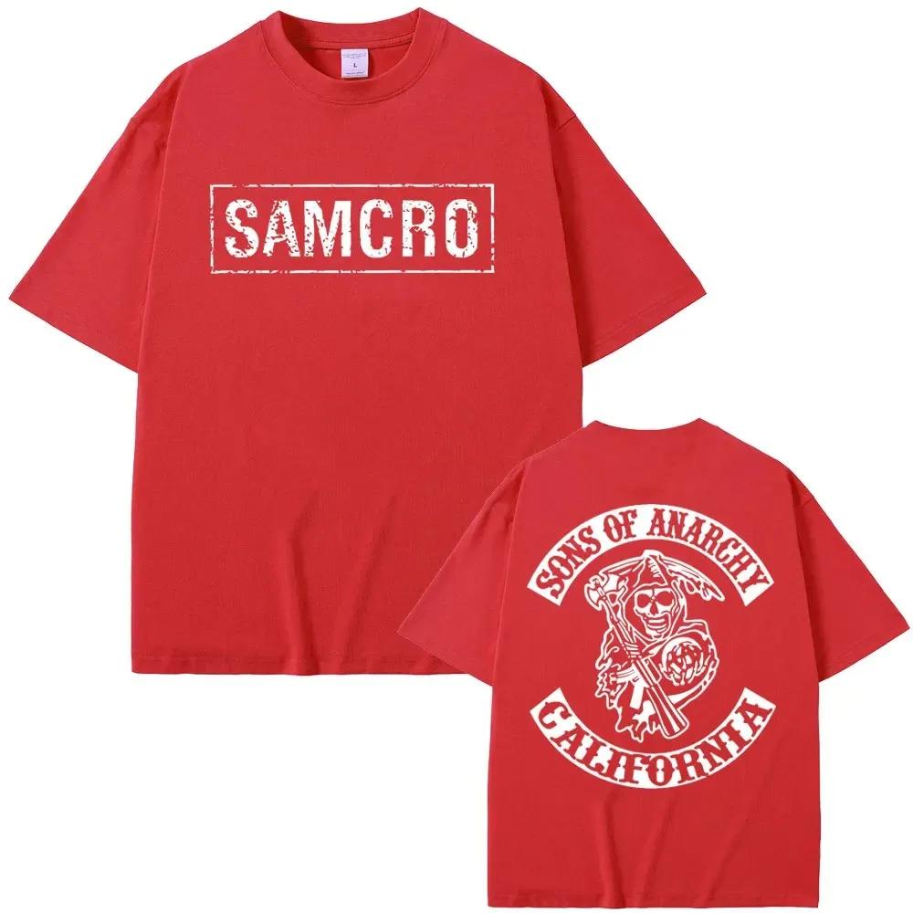 Sons of Anarchy SAMCRO Print T-shirt UnisexTrend Hip Hop Rock Oversized Short Sleeve Tee Summer Cotton T Shirts Clothes Tops