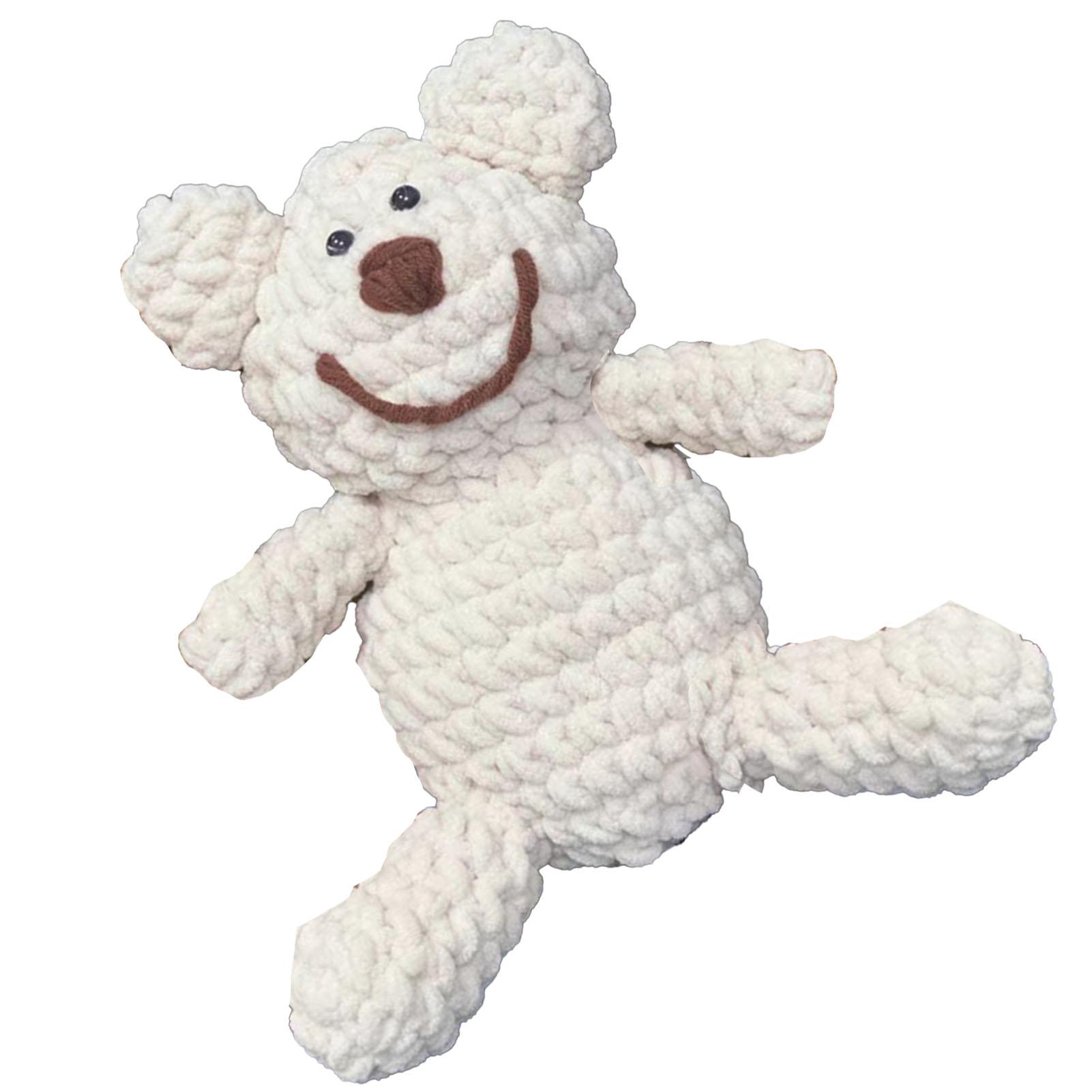 

Crochet Bear Kit for Kids Adults DIY Hand Knitting Cotton Crochet Animal Kit for Craft Workshop бежевий