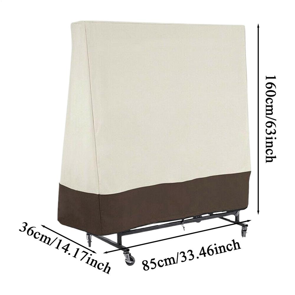 

Чехол для теннисного стола Сверхпрочный Защитник стола Солнцезащитный Чехол для теннисного стола для дома школы тренировок на открытом воздухе спорта в помещении спортзал бежевый