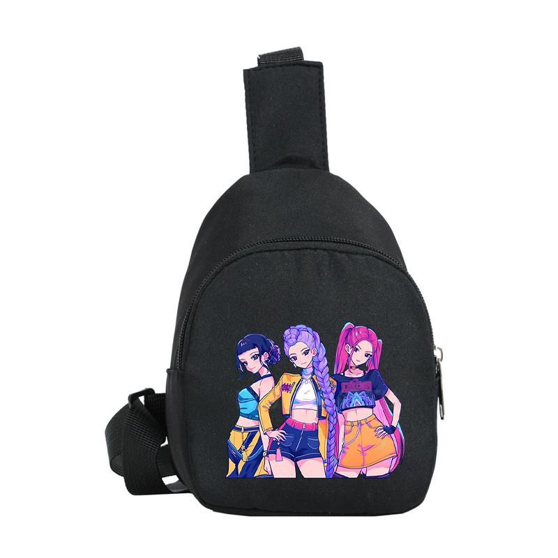 Kids Girls Kpop Hunters Rumi Zoey Mira Printed Student Lightweight Breast Bag Casual Messenger Bags