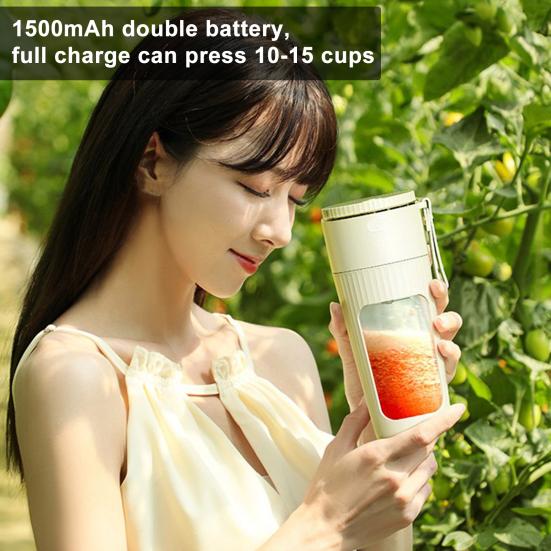 

Портативный блендер Yousheng 340 мл, перезаряжаемая чашка для сока с острыми лезвиями, большая емкость, пищевая беспроводная электрическая мини-соковыжималка белый