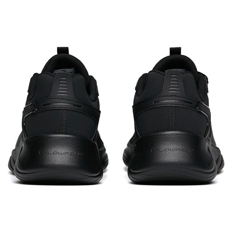 Anta Cushioning Slip Resistant Abrasion Resistant Low top Running Shoes Men's Pure Black 112215571-7