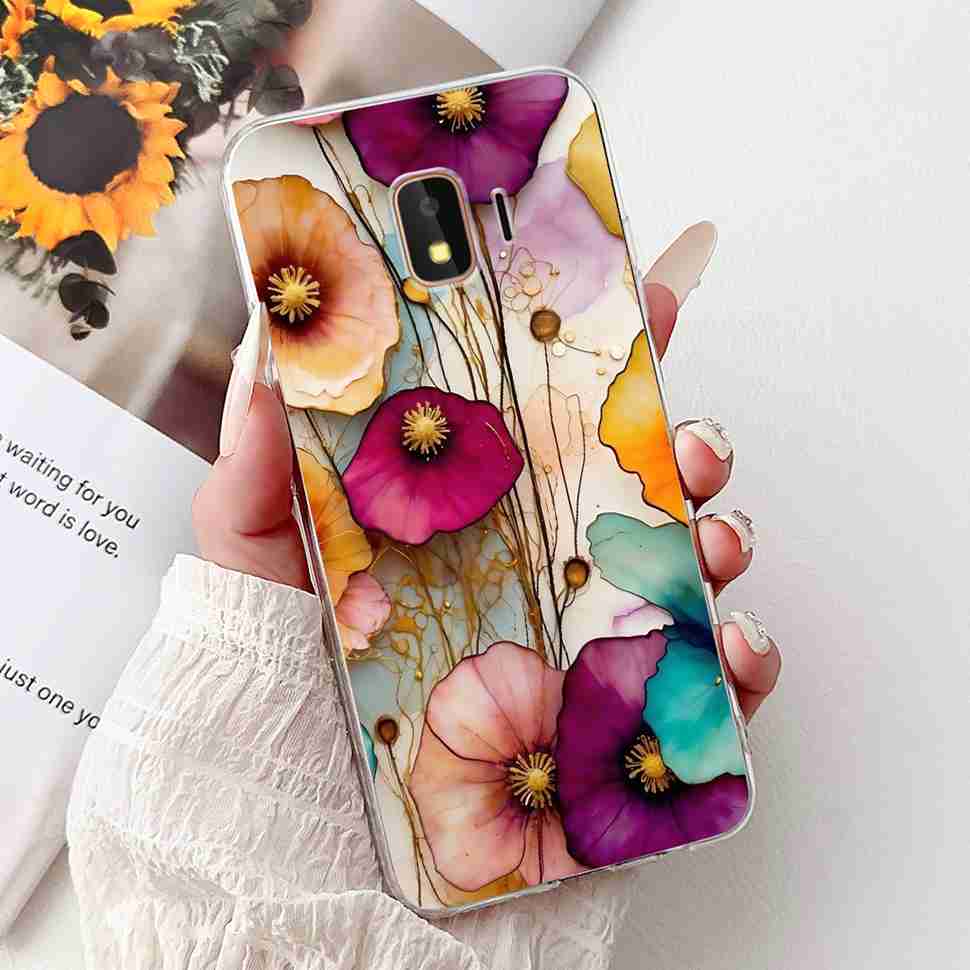 For Samsung Galaxy J2 Core 2018 Case Flower Dragon Soft Silicone TPU Back Cover For Samsung J2 Core J2 Pro 2018 Phone Cases Bags