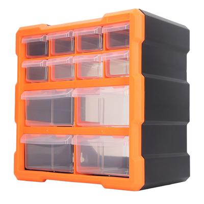 Organizator cu 12 Sertare pentru Feronerie, Papetărie de Birou, Artizanat, Sertare Translucide, Cutie de Depozitare pentru Șuruburi de Atelier