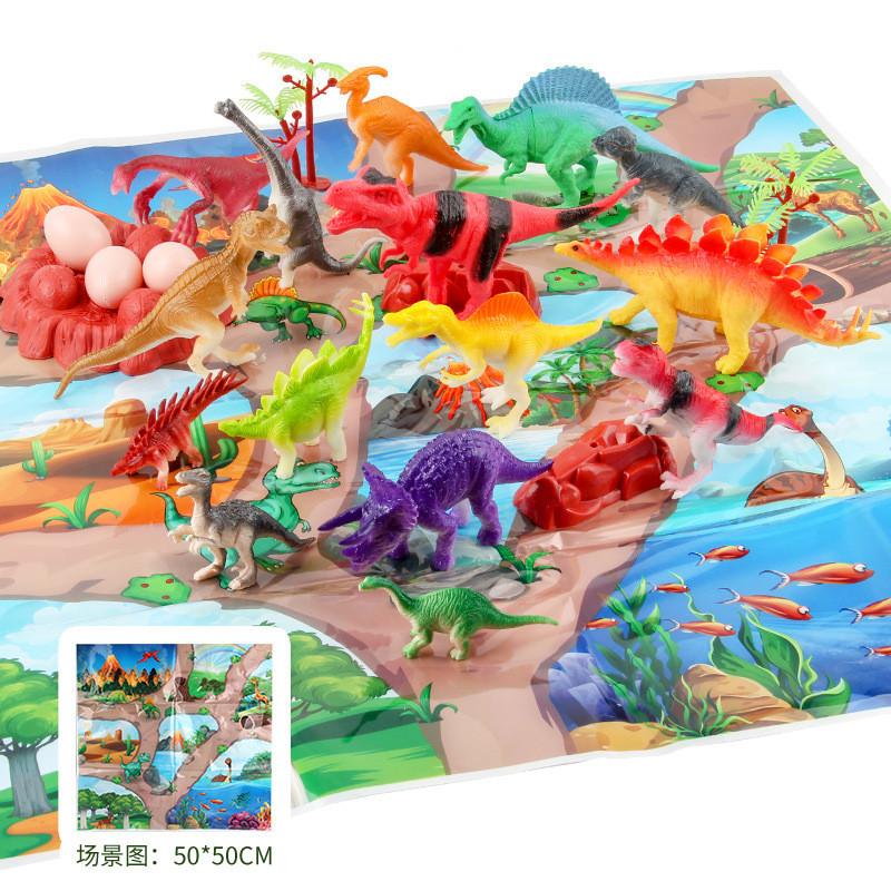 Portable Dinosaur Figurine Set For Kids With 17 Realistic Pvc Model Dinosaurs In Storage Box