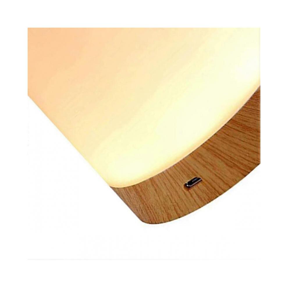 Led Colorful Creative Wood Grain Rechargeable Night Light Bedside Table Lamp Atmosphere Light Touch Pat Light