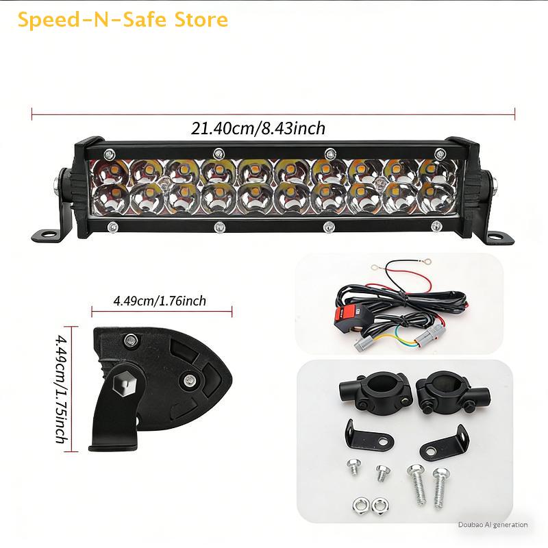 8.5 Inch Slim LED Light Bar For Truck Tractor, Small LED Pods Off Road Driving Auxiliary Fog Lights 60W 6000lm, Waterproof