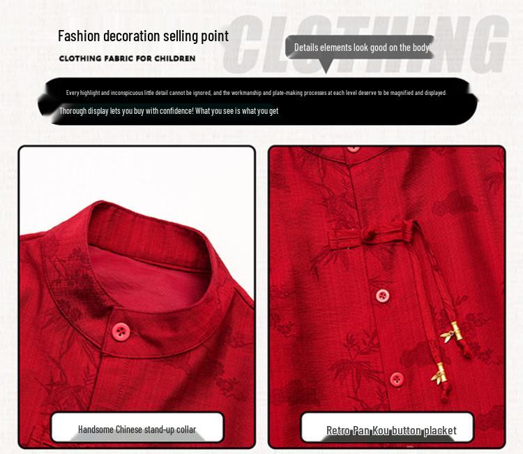 Boys' Hanfu Tang Suit: Autumn/Spring Ancient Style Performance Outfit