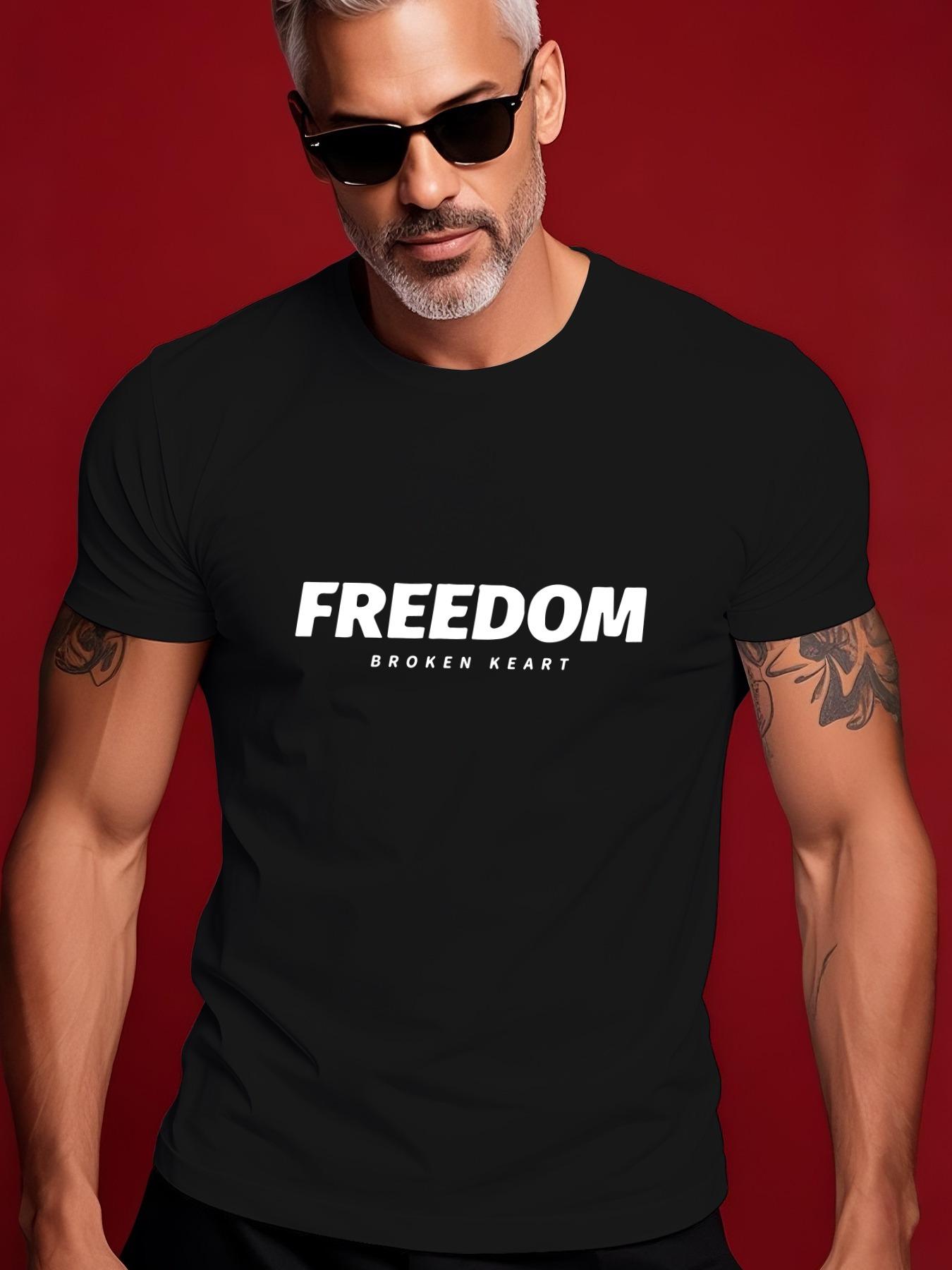 FREEDOM Graphic Tshirt - Maroon with White Lettering - Li... S
