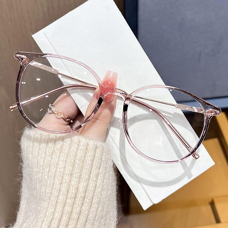 Men Women Fashion Round Frame HD Anti Blue Light Myopia Glasses Neutral Fashion Comfortable Large Frame Myopia Glasses 0 To -4.0