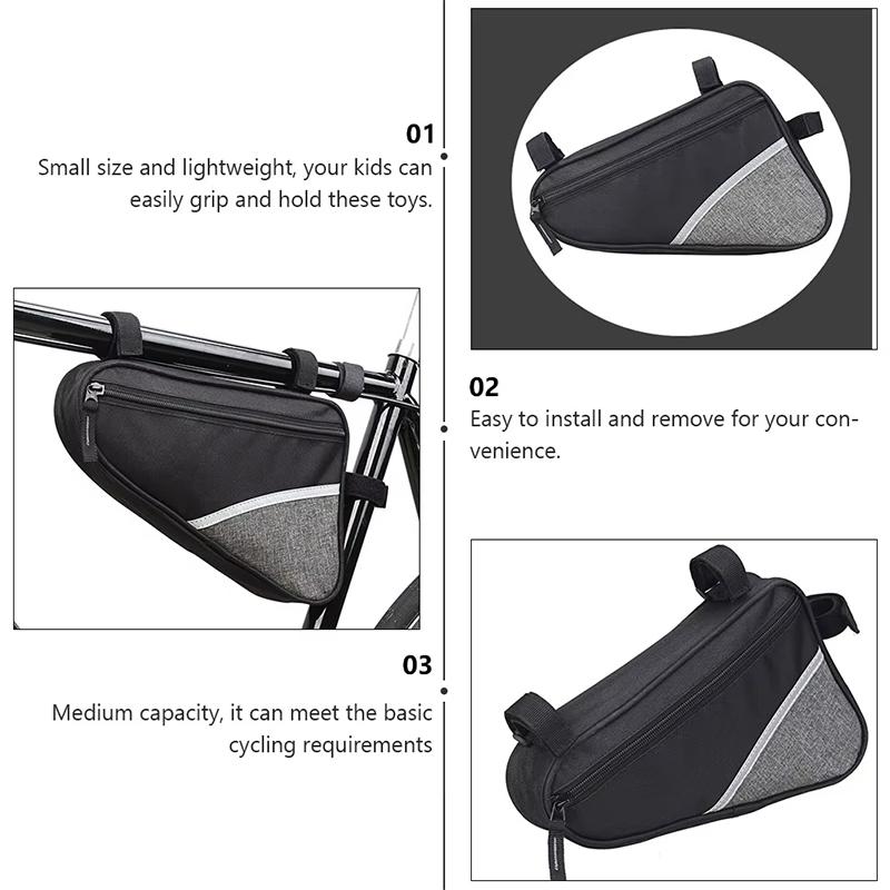 Waterproof Triangle Front Bike Bag Compatible With Mountain And Road Bikes Handlebar Mounted Anti-Splash Cycling Storage