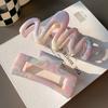 Rainbow Color Large Coiled Hair Claw Shark Clip Strong Hold Hair Clamp Niche Hair Grab Sweet Trendy Women's Hair Accessories
