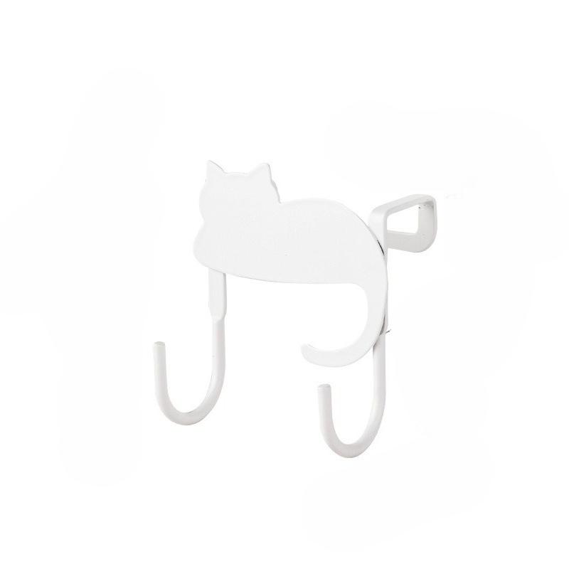 Cabinet Hooks Cute Cat No Hole Door Back Bag Hanger Drawer Small Item Hooks Clothes and Hat Hooks