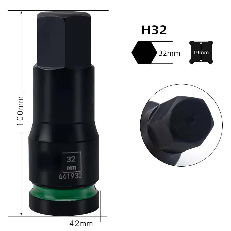 Zeskant Bit Socket Adapter T25H10-H36 voor 3/4 Inch Aandrijving Voor Slagmoersleutel met Verhoogde Sterkte door Geïntegreerde Constructie