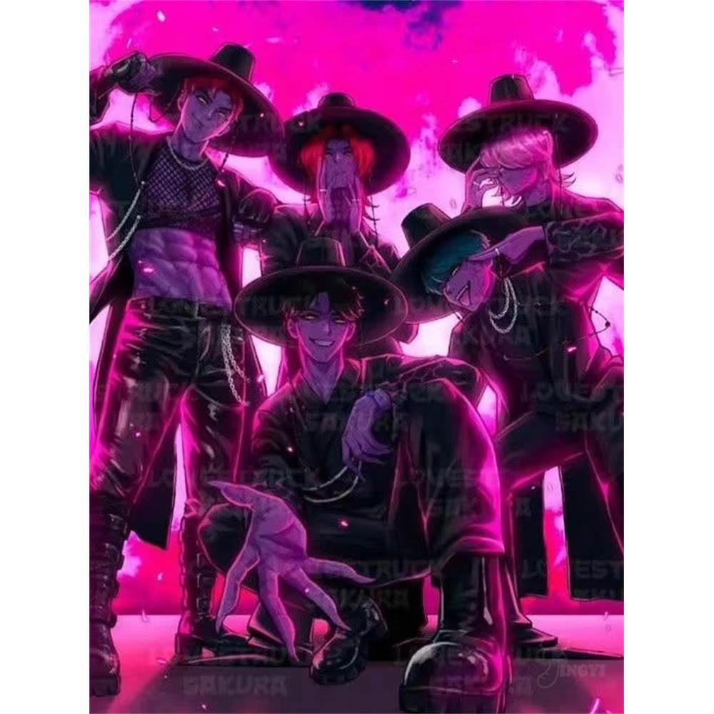Nuovo Film Pop KPop Demon Hunters Pittura Diamante 5D Fai da Te Rotonda Completa Decorazione Estetica per Soggiorno Camera da Letto Bar Regalo