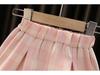 Collar Korean Lace Summer Style Cartoon Tie Shorts Set For Girls 05 Years