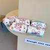 Women Canvas Cartoon Art Storage Printing Large Capacity Small Student Stationery Cosmetic Bags