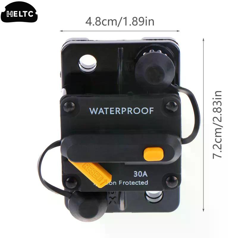 

DC12V-48V Waterproof 30A-300A Circuit Breaker, Manual Reset Fuse Holder For Car Boat Marine RV Solar System 30A