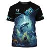 Men's Diving Enthusiast Round Neck Short Sleeved T-shirt