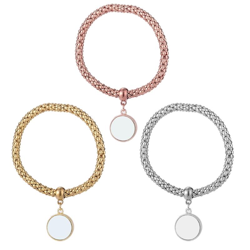 Custom Hitteoverdracht Lege Ronde Metalen Hanger Ronde Armband Sieraden Hanger voor Vrienden/Familie