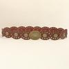 Women's Retro Wasteland-Style Oval Eyelet Waist Belt Dress