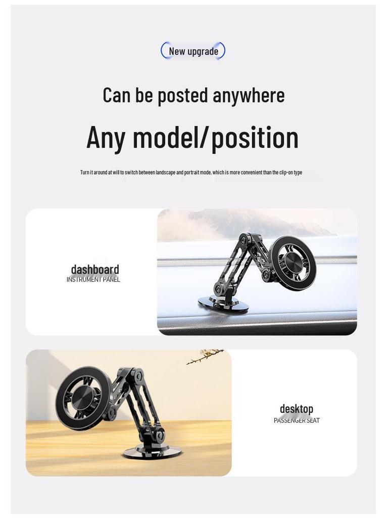 Telescopic Magnetic Car Phone Holder with Nano Adhesive for Dashboard