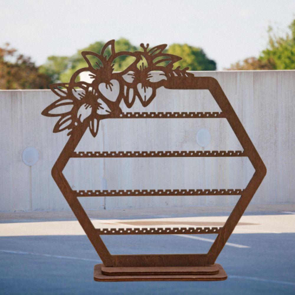 Hollowed Out Flower Earring Clip Display Rack Vintage Tabletop Organizer Rack Women