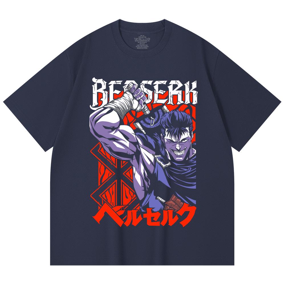 230 Gsm 100% Cotton Berserk V11 Print Unisex Heavy Cotton T Shirt