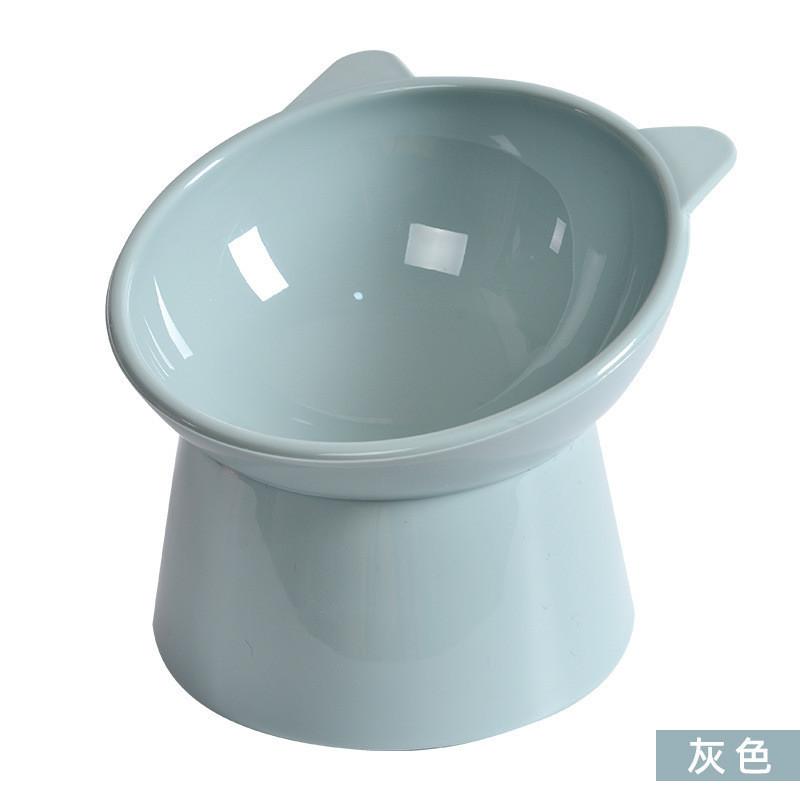 High-legged Cat Bowl Nordic Style Cartoon Neck-guard Anti-overflow Plastic Elevated Prevent Cervical Disease Pet Bowl