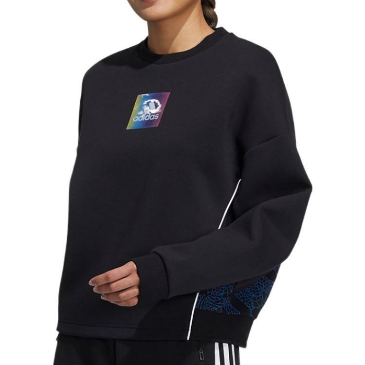 adidas Sweatshirts Women's Black Crew Neck Moderate Regular HE2917