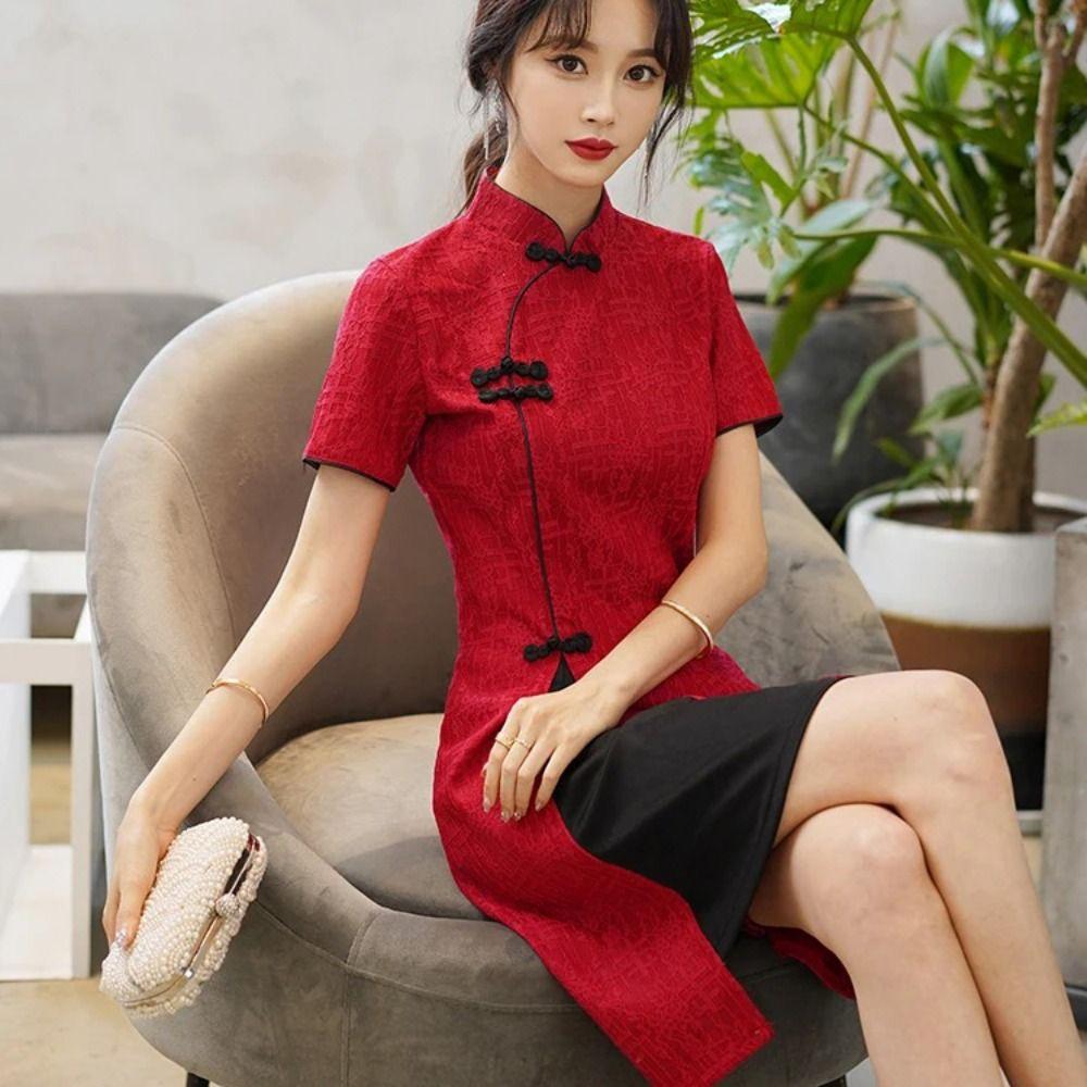 Long Fork Traditional Chinese Dress China-Chic Cheongsam Qipao Dress Young Girls