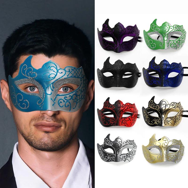 Retro Painted Half Face Masquerade Mask For Women And Men, Venice Mask, Halloween Costume Accessories, Cosplay Party Props