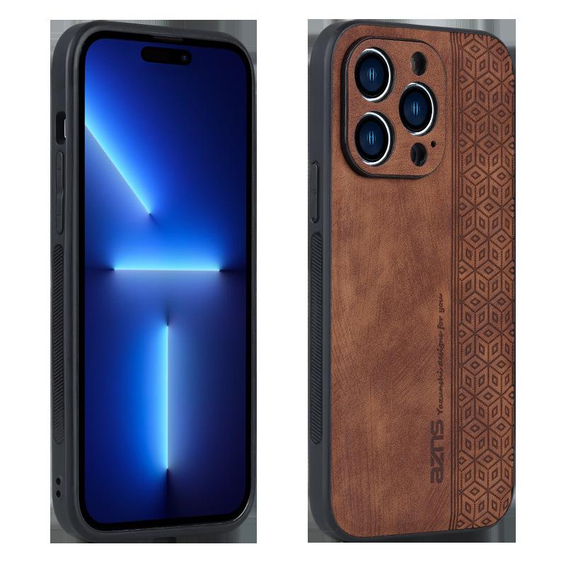 Apple 17 Phone Case: New Skin Feel, Printed Leather Texture, Drop-Proof, Protective Case for 12, 13, 15 Pro.
