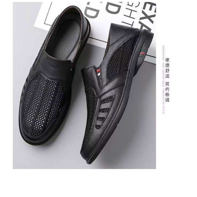 Mens Summer Breathable Hollow Out Casual Loafers Soft Sole Work Shoes