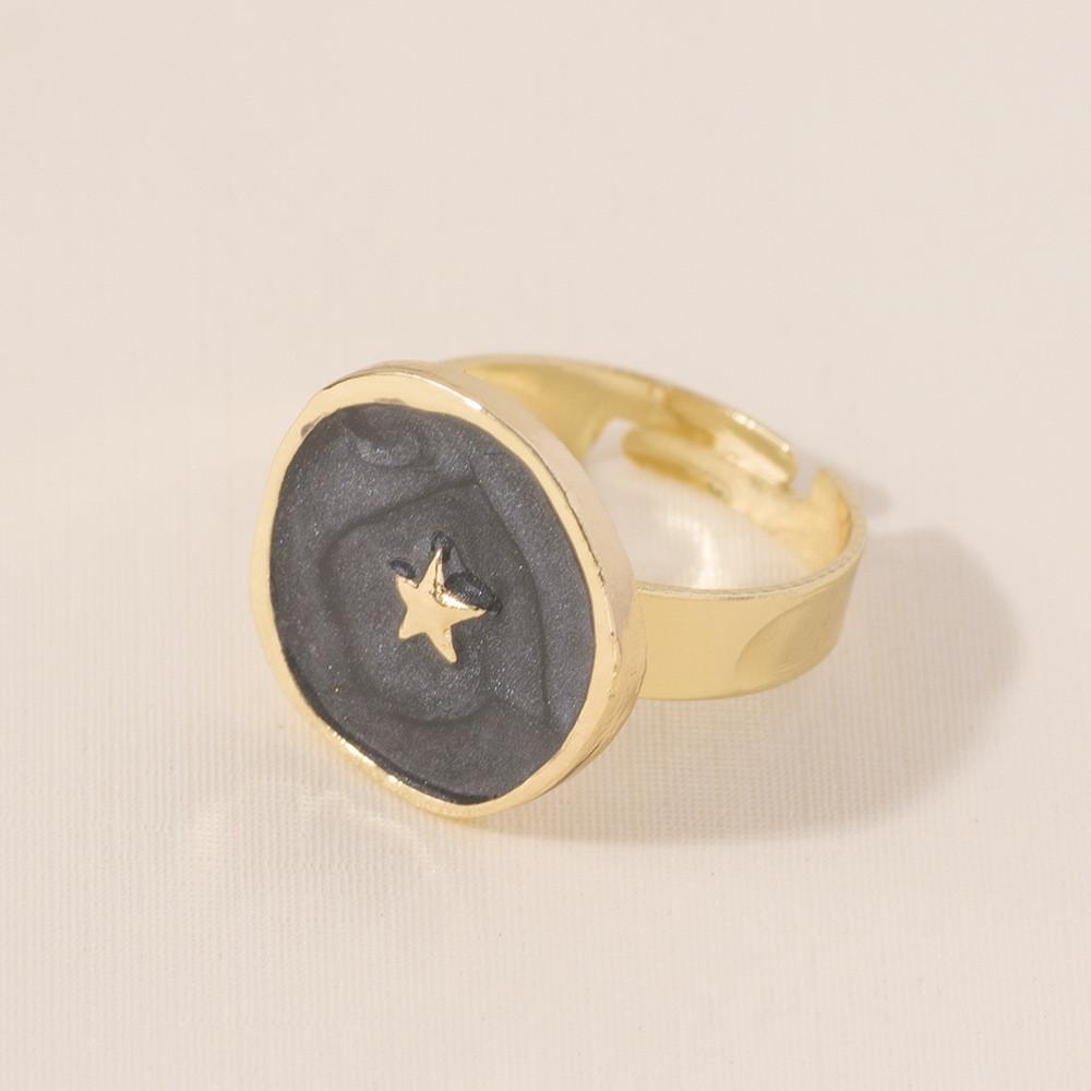 

Heart Star Alloy Moon Earrings And Rings Set With Trendy Plated Necklace StyleD