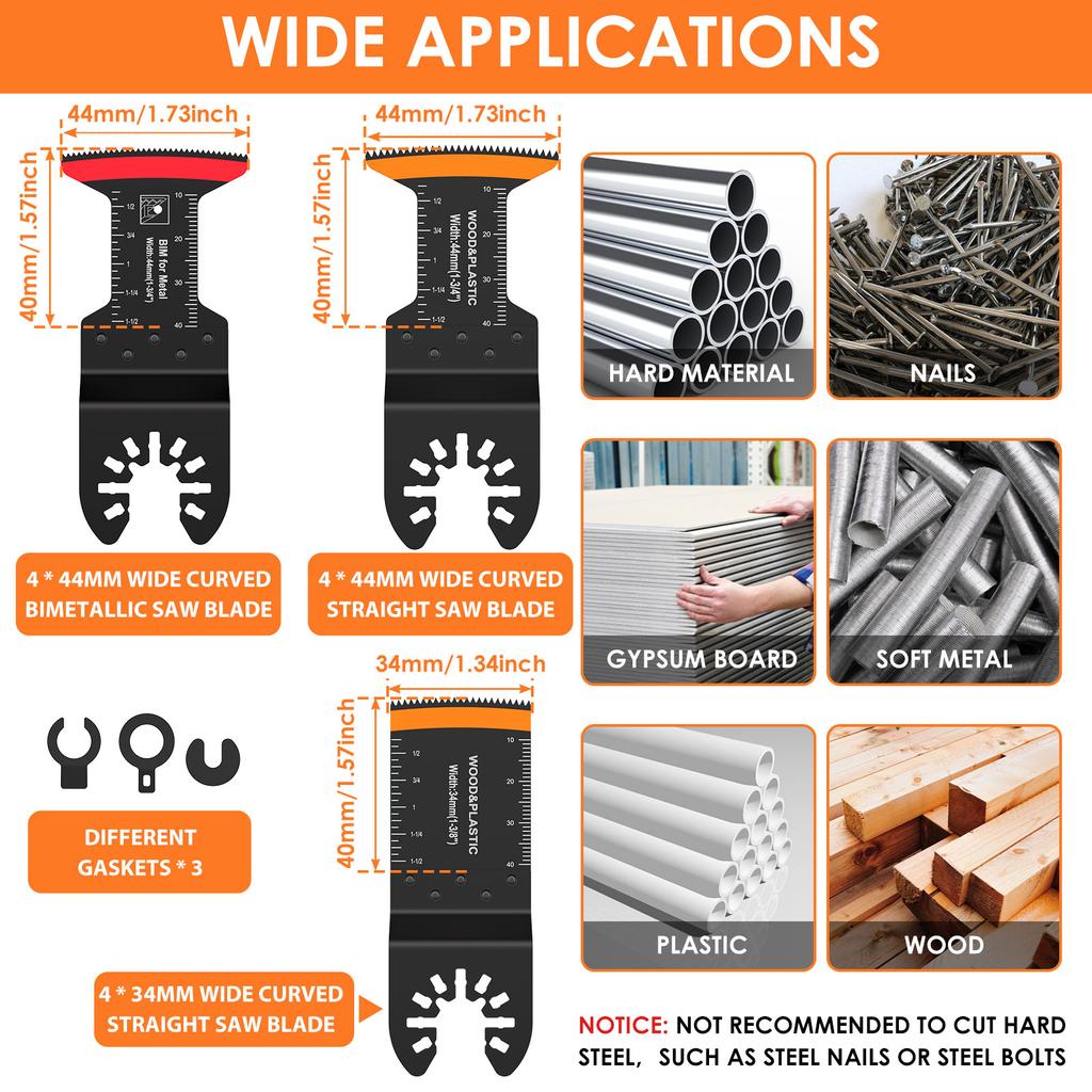 Japanese Oscillating Saw Blades High Carbon Steel Multitool Blades Sharp Wear Resistant Oscillating Tool Fast Cutting Saw Blades