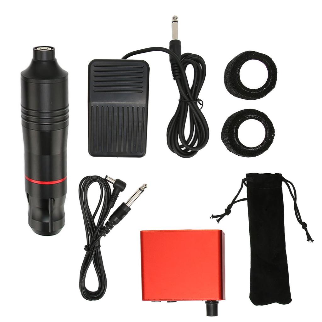 Tattoo Gun Kit Professional Tattoo Foot Pedal Pen Straps Power Supply for Tattoo Artists  Black
