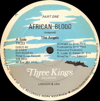 12inch Record ANGELS - African Blood TK33 Three Kings 1983 UK Reggae, Ska & Dub Used