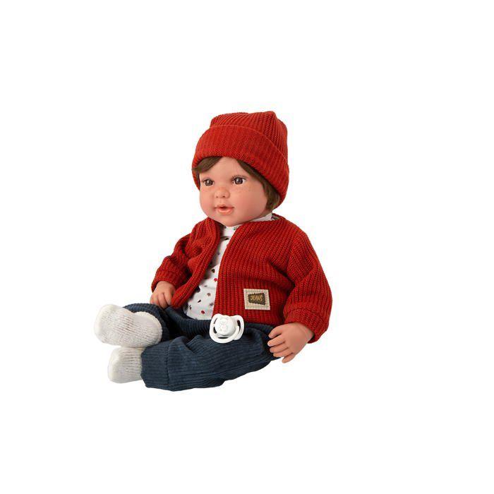 Elegance Doll - Arias - 45 Cm - 14 Sounds - Red and Blue Velvet - Pacifier Included - Plastic - 16.5x26x48 Cm